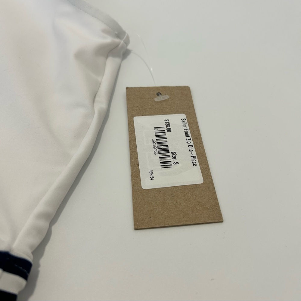 NEW Albion Sailor Front Zip One Piece Nursing Striped Womens Small Blue White - Picture 7 of 9
